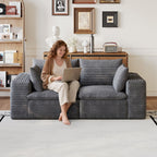 71" Cloud Sofa in Corduroy Fabric with Modular Design - Beige