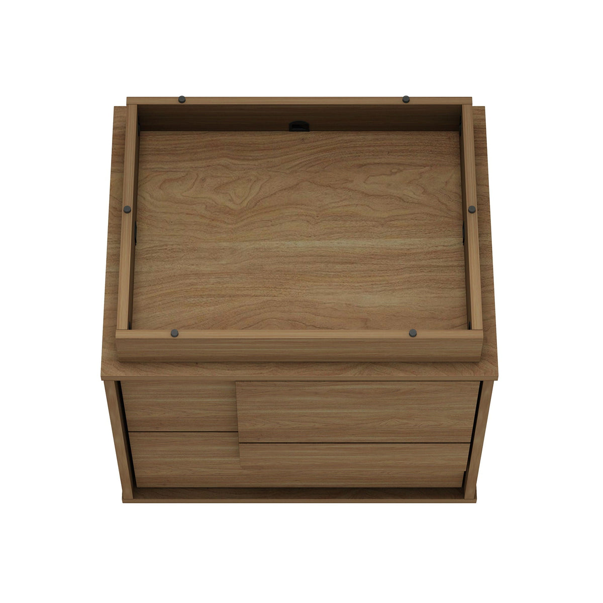 Modern Nightstand with Push to Open Drawers - Dark Gray, Dark Brown, or Light Brown