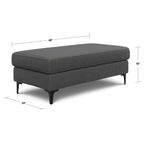 Versatile Mid Century Ottoman with Eco-Friendly Upholstery - Beige or Dark Gray