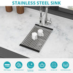 Gray Undermount Steel Kitchen Sink with Deep Single Bowl Basin