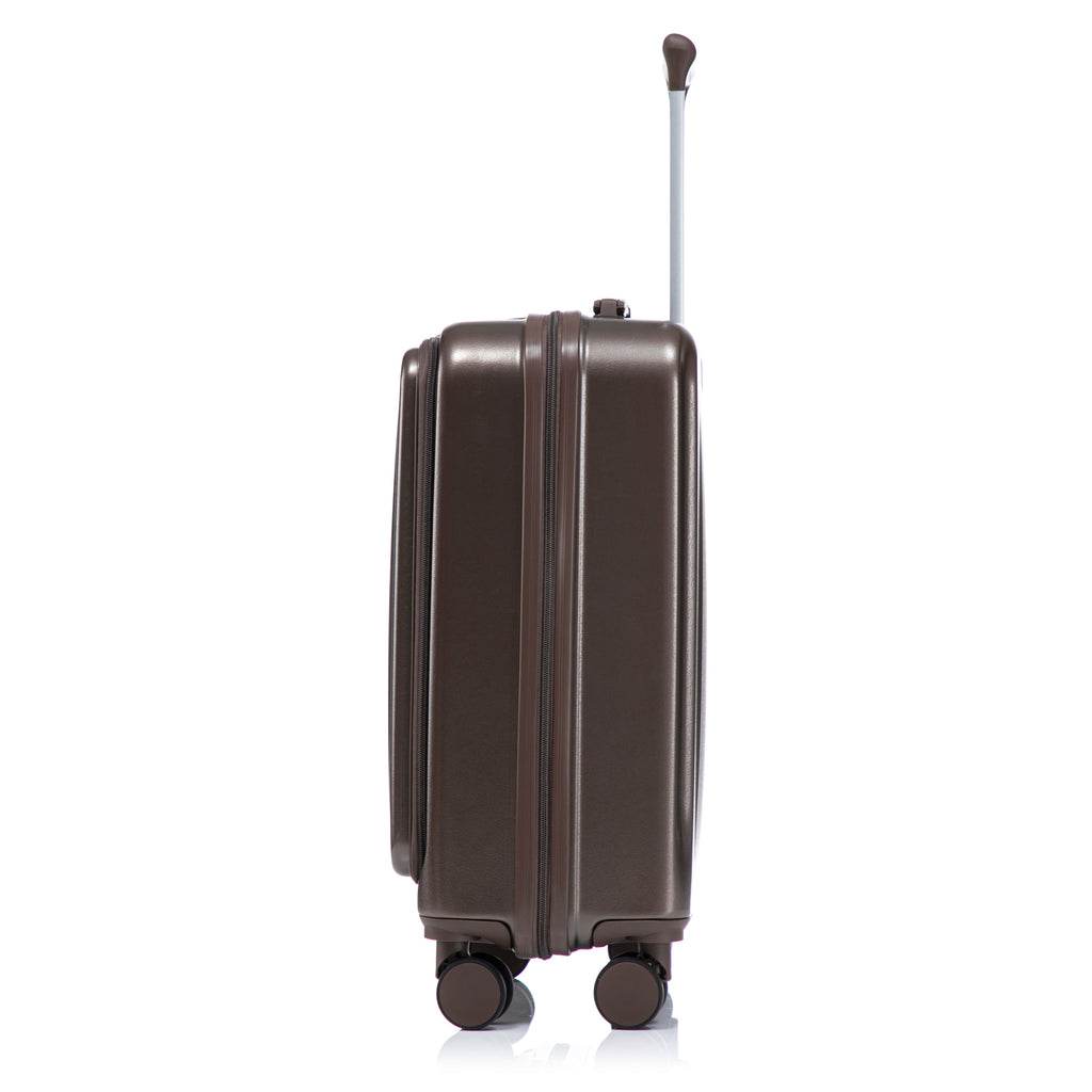 ABS Spinner Wheel Luggage Set with Cosmetic Case - Brown