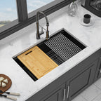 Granite Composite Workstation Undermount Kitchen Sink - Black or White