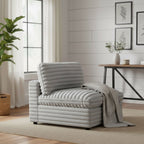 Gray Armless Slipper Chair with Plush Cushion - 40" W