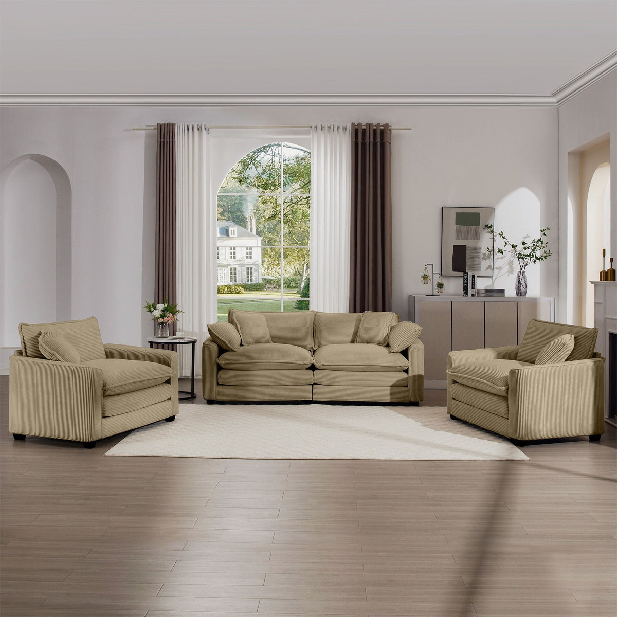Oversized Deep-Seat Fabric Sofa & Chair Sets