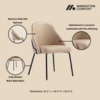 Modern Vegan Upholstered Dining Chair with High-Density Foam - Beige, Gray, or White