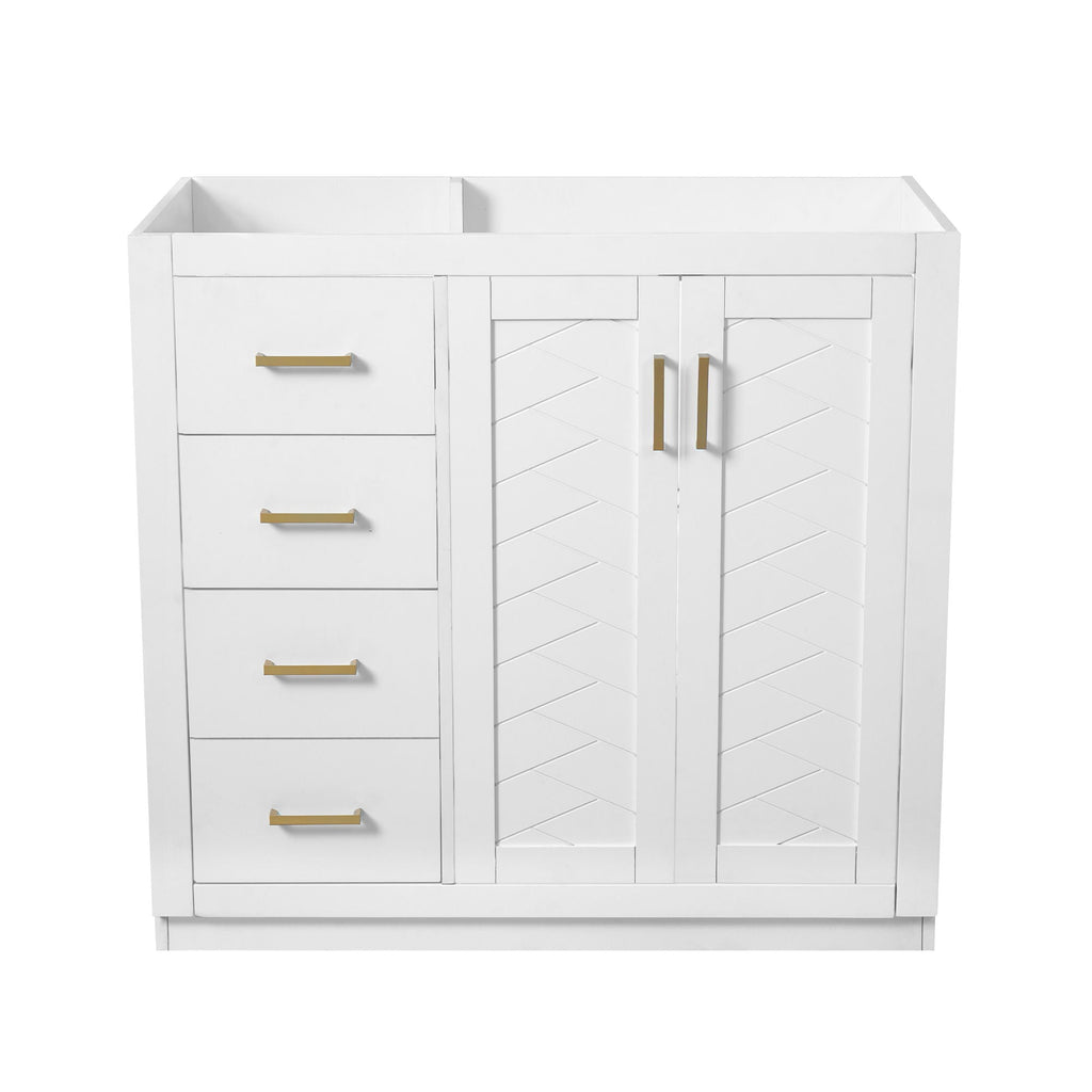 Retro Style Bathroom Vanity with Soft Closing Doors - Multiple Colors