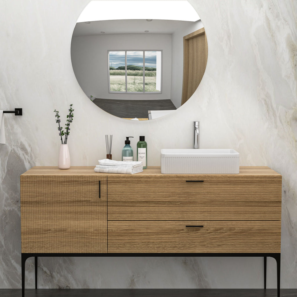 Modern Ceramic Vessel Bathroom Sink with Stain Resistance - White