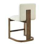 Modern Bar Stools Set of 2 with Plush Polyester Cushion - Walnut & Beige