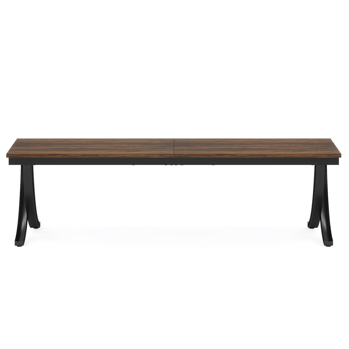 Extra Long 2 Person Desk With X Legs - Brown / Black