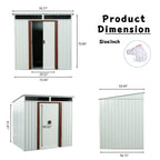 Outdoor Storage Shed with Galvanized Steel Construction - Gray or White