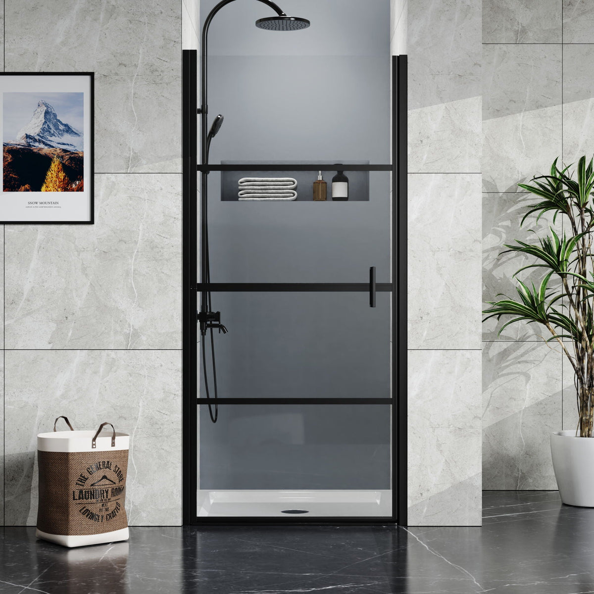 Centered Drain Shower Pan with 3-Side Tile Flanges - White