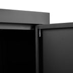 Metal Storage Cabinet With Locking Doors And Adjustable Shelf