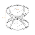 31.50'' Modern Glass Coffee Table with 2 Tiers