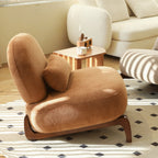 Cute Accent Chair with Solid Wood Legs - Fabric