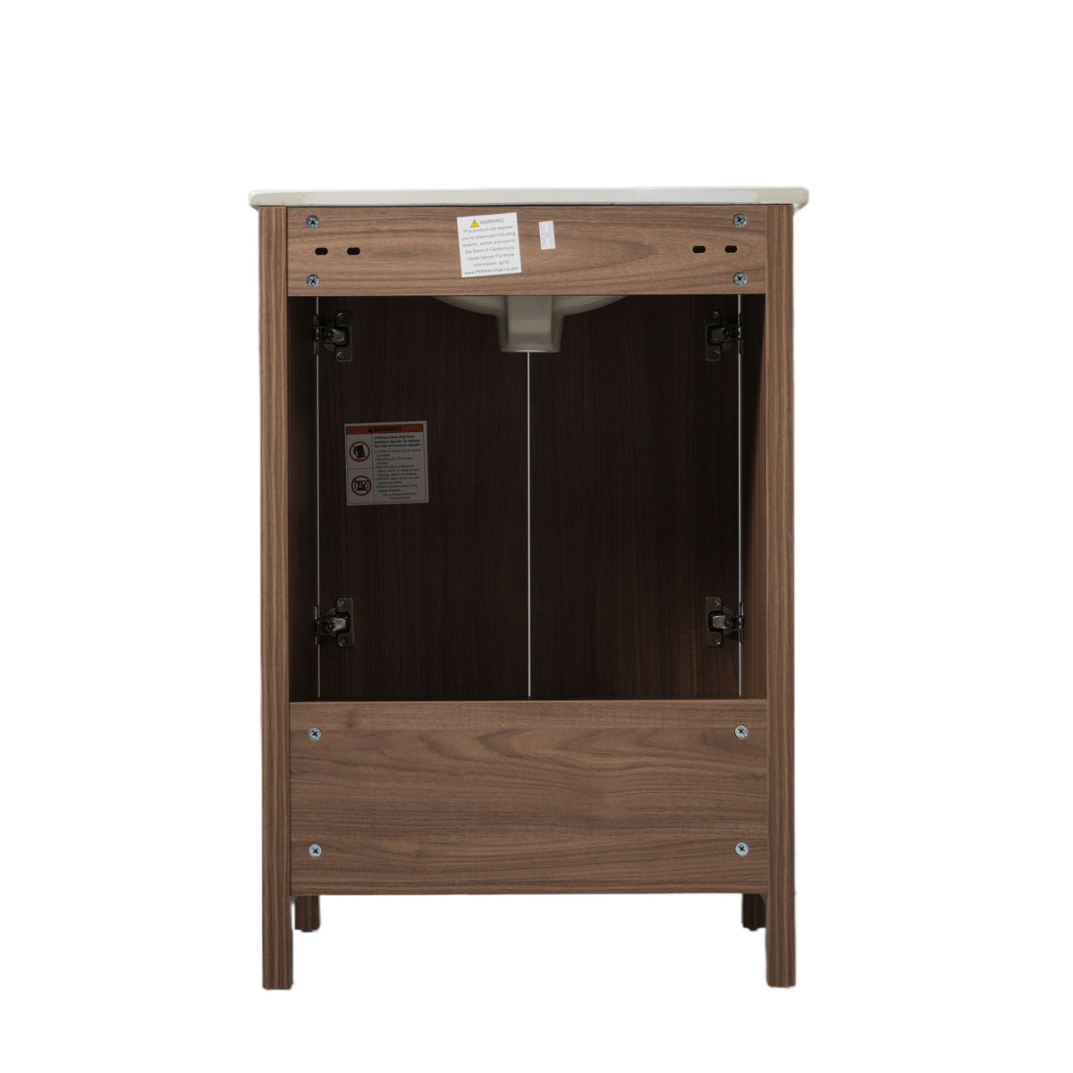 Modern Bathroom Vanity with Sink Combo – Compact Storage - Dark Brown or White