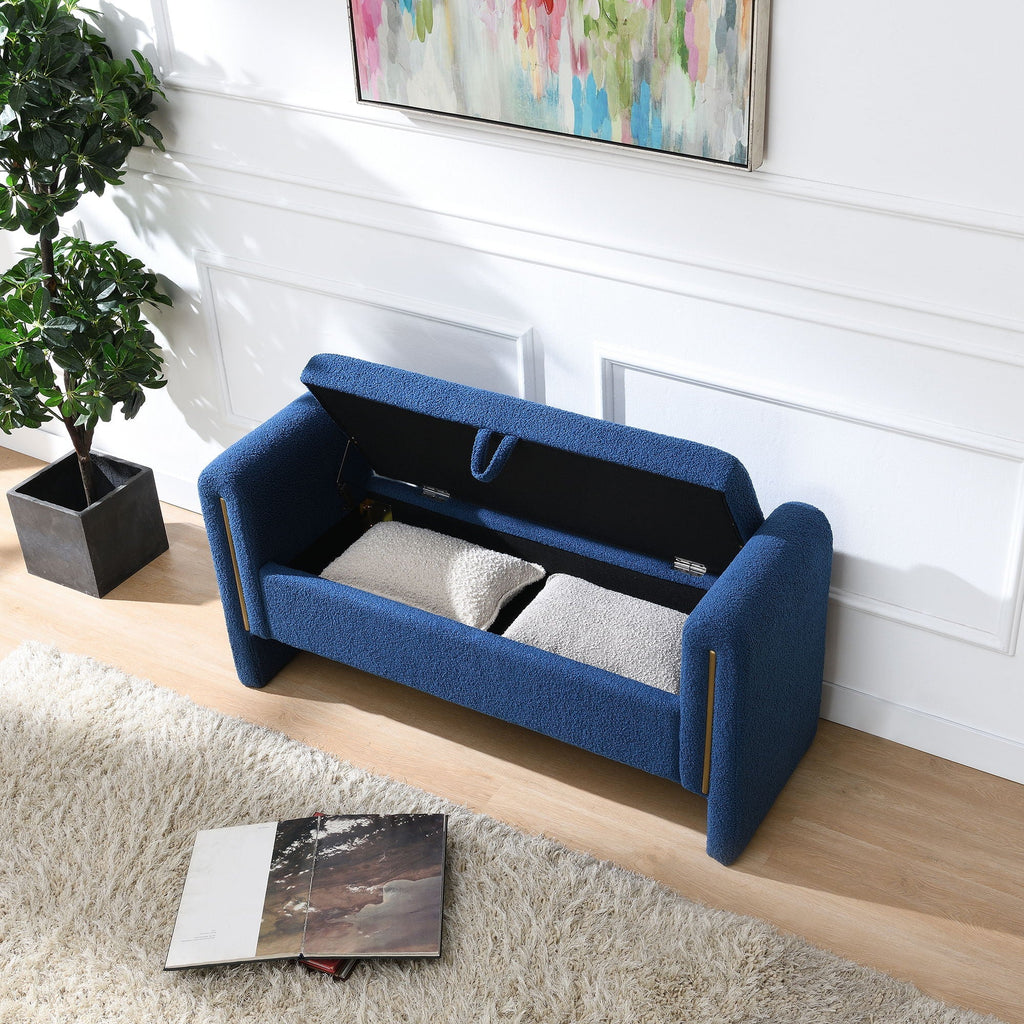 Modern Teddy Upholstered Bed End Bench with Storage - Multiple Colors