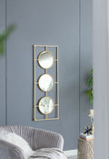 Rectangular 3-Piece Wall Mirror with Iron Frame - Gold or White