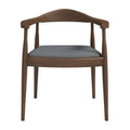 Mid-Century Modern Dining Chair with Armrests - Dark Gray or Dark Brown