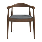 Mid-Century Modern Dining Chair with Armrests - Dark Gray or Dark Brown