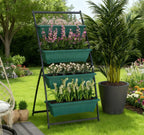 4-Tier Vertical Raised Garden Planter with 4 Boxes - Steel & Polypropylene