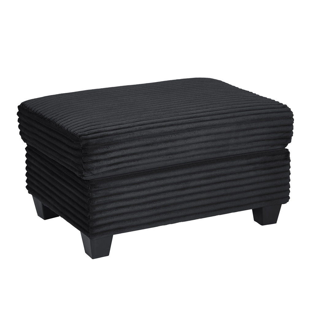 U-Shaped Upholstered Sectional Sofa with Movable Ottoman
