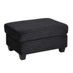 U-Shaped Upholstered Sectional Sofa with Movable Ottoman
