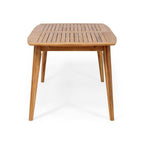 Expandable Acacia Wood Outdoor Dining Set with Rope Chairs - 7 Piece