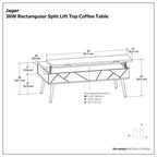 Handcrafted Lift Top Coffee Table with Storage - Light Brown