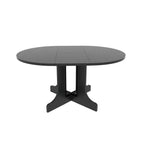 Expandable Oval Farmhouse Dining Table with Removable Leaf and X-Shaped Base - Black