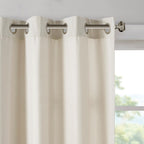 Plaid Rod Pocket and Back Tab Curtain Panel with Fleece Lining - Natural