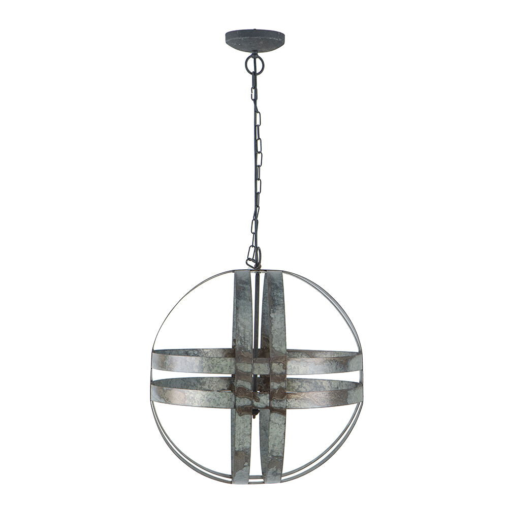 4 Light Galvanized Chandelier