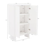 Accent Cabinet with Soft Close Doors and Adjustable Shelves - White, Light Brown, or Green
