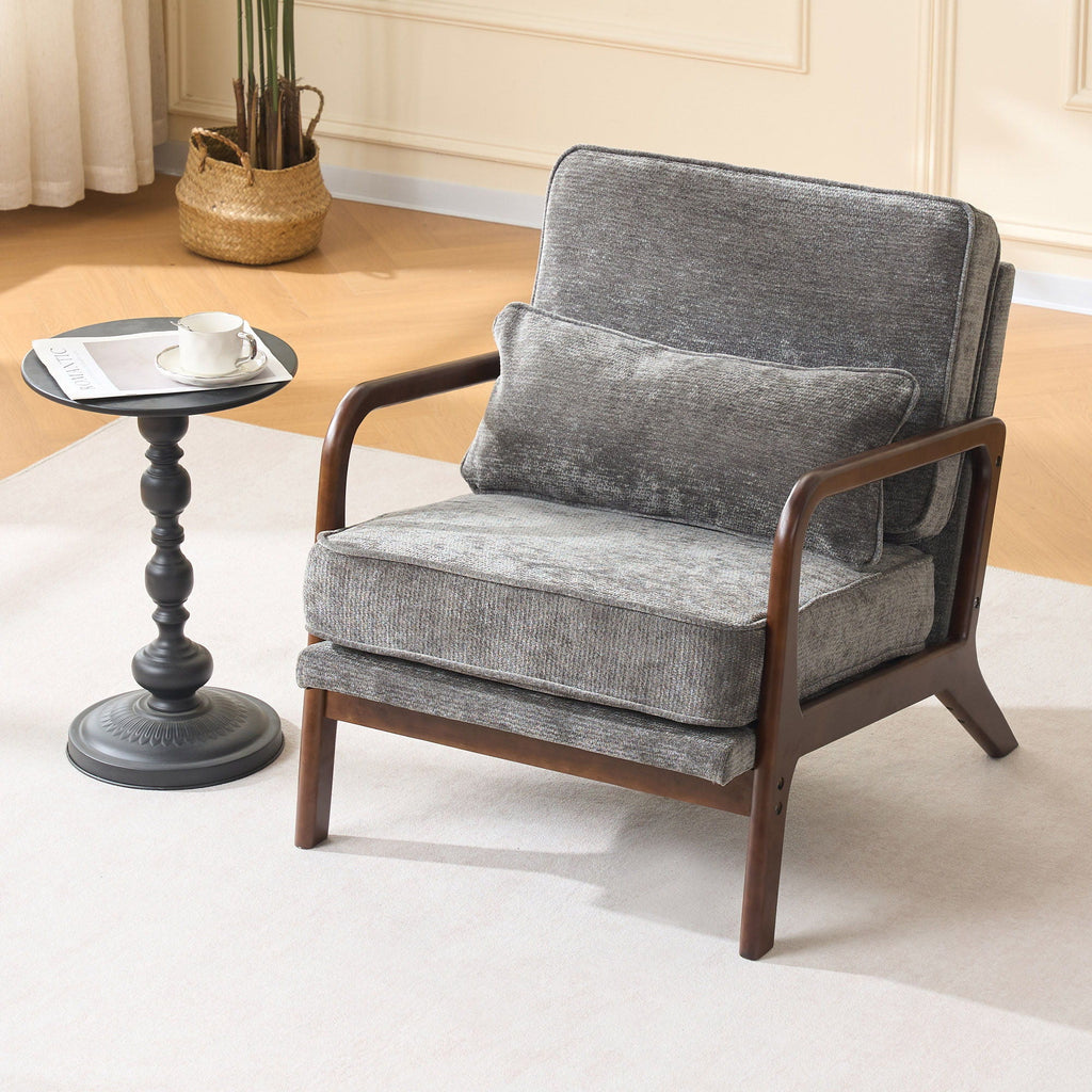 Upholstered Living Room Chair with Curved Armrests - Choice of Color