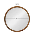 Circle Wall Mirror with Wooden Frame - Black, Light Brown, Dark Brown