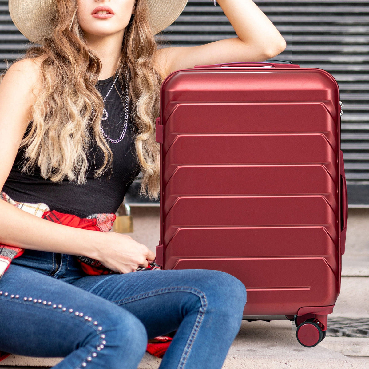 3 Pieces Set Spinner Wheel Luggage With Combination Lock