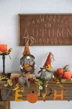 Sitting Gnome With Maple Leaf (Set of 2)