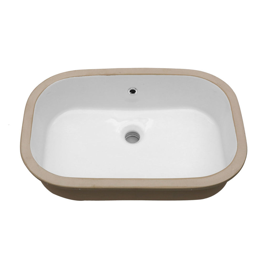 Undermount Bathroom Sink with Overflow - White Ceramic, 22" x 15.25"