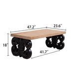 Ornate Scroll Base Coffee Table with Rectangular Top – Black or White