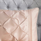 7 Piece Tufted Comforter Set Blush King