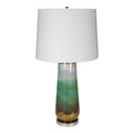 Multicolor Glass Table Lamp with Drum Shade - 30" Height