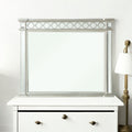 Mirrored Designed Mirror with Beveled Edge - Silver
