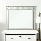 Mirrored Designed Mirror with Beveled Edge - Silver