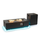 Rectangular Metal LED Firetable with LED Accent - Outdoor