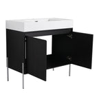 Freestanding Bathroom Vanity With Resin Sink And Storage Cabinet