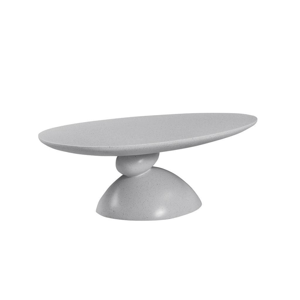 Lucky Stone Shaped Table with Sculptural Base – White, Black, or Gray