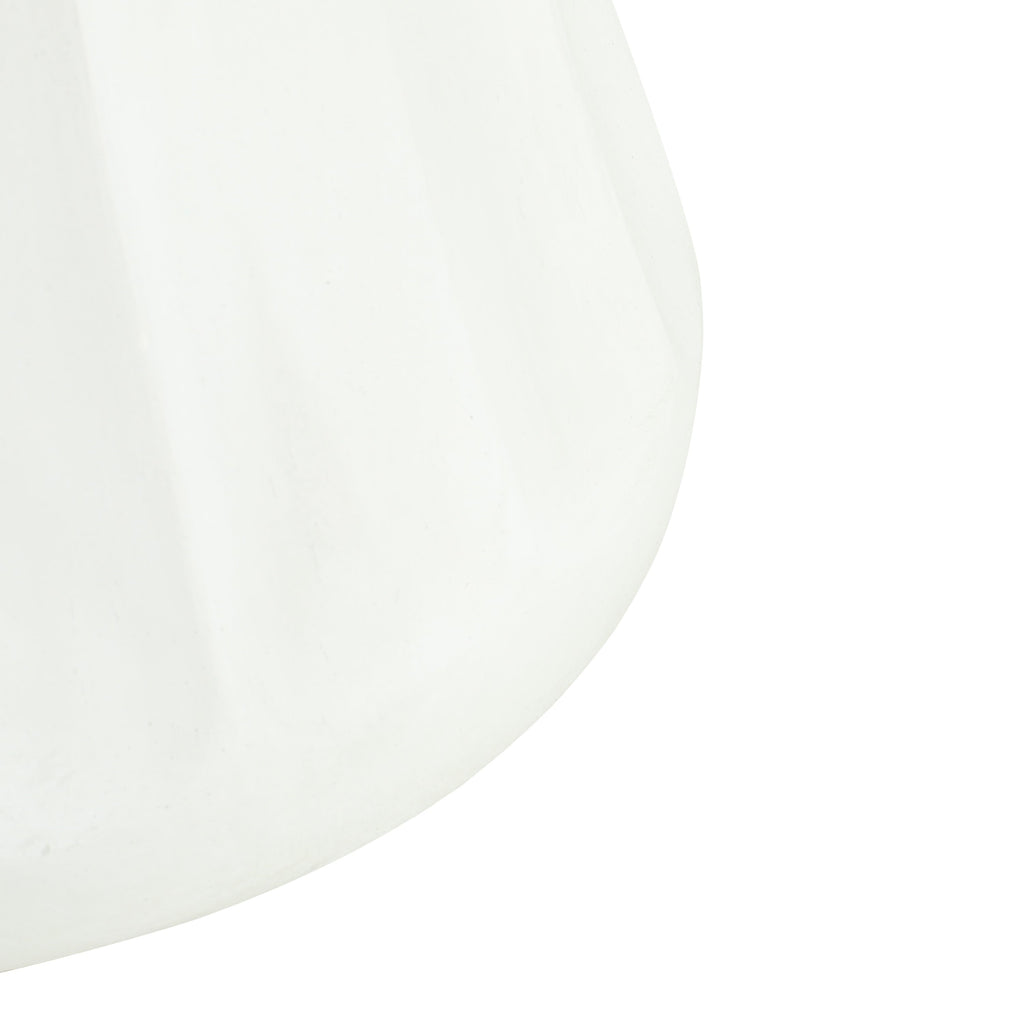 Antique White Concrete Outdoor Side Table with Weather-Resistant Durability
