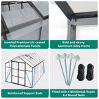 Gain Height Windproof Greenhouse with Heavy-Duty Frame - Black