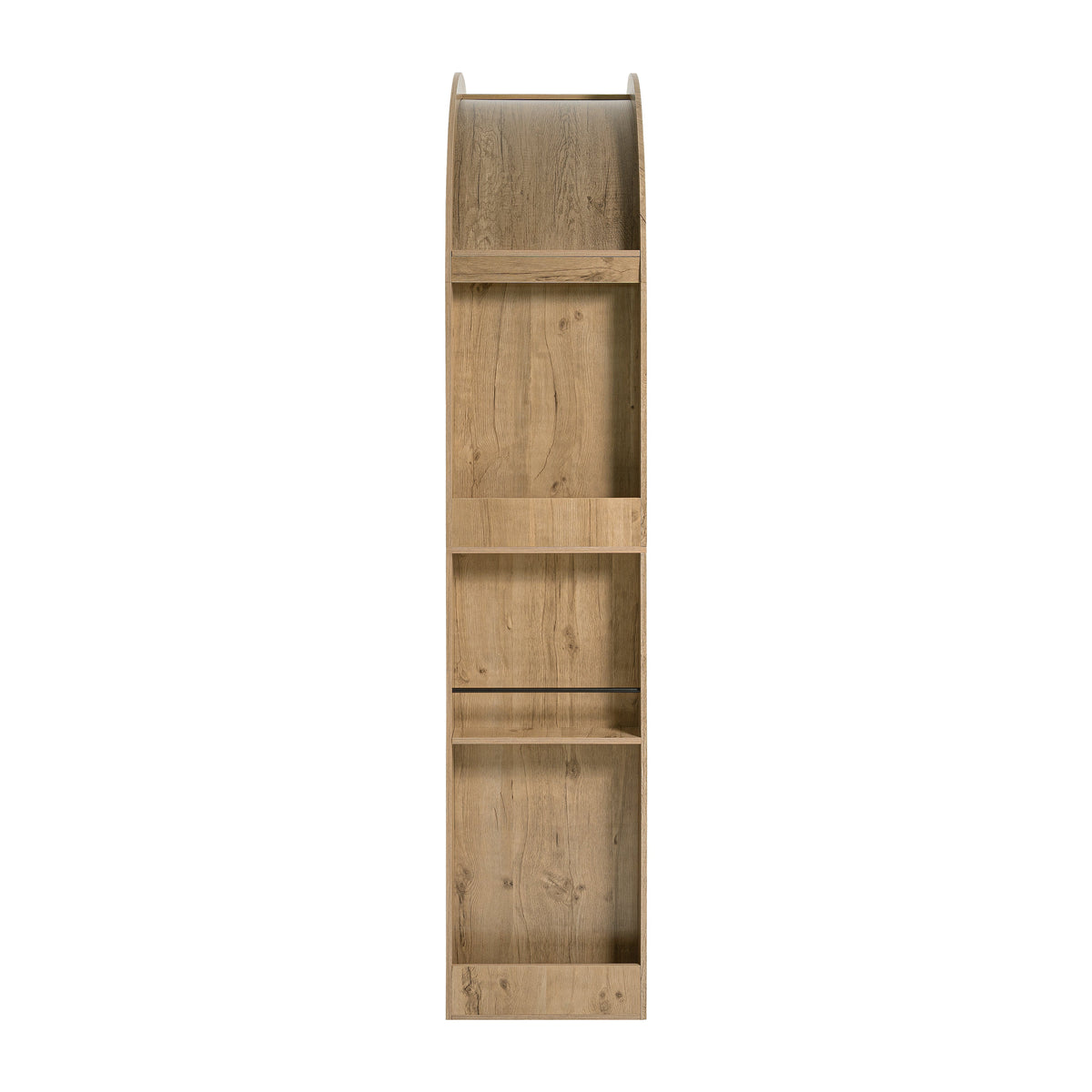 78.74" Tall Arched Bookcase with 4-Tier Shelving - Natural