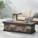 Fire Pit with Lightweight Concrete and Steel Frame - Dark Gray