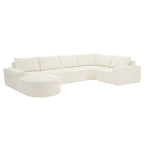 Modular Cloud Sectional Sofa Set with Deep Seating - Choose Beige, Dark Gray, or Dark Brown